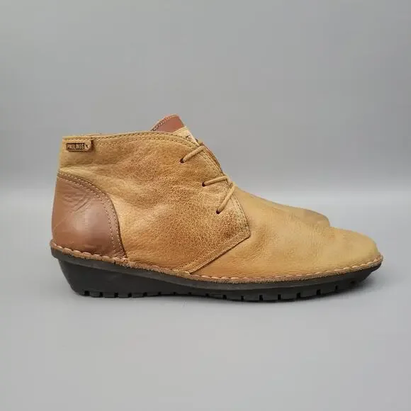 Pikolinos Women’s Ankle Boots 2 Tone Brown Lace Up Comfort Shoes US 7 EUR 37 - Picture 2 of 11